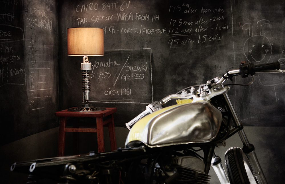 recycled motorcycle lamp | Kitchann Style